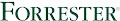 Logo for the analyst firm Forrester. Green Caps lock letters.
