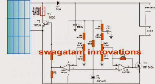 Solar Water Heater With Battery Charger Controller Circuit