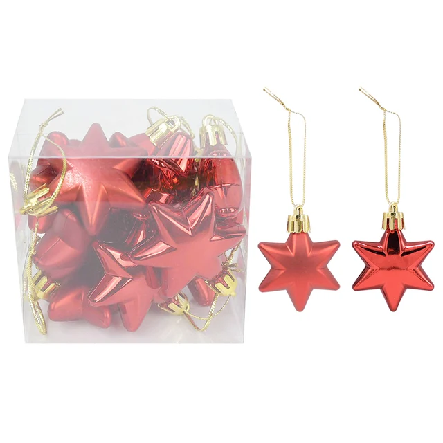 Title 2, 12 stuks Glitter Hart Ster Hanger Kerstboom Han...
