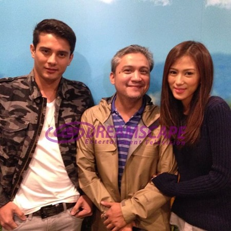 Ejay Falcon and Alex Gonzaga with director Andoy Ranay