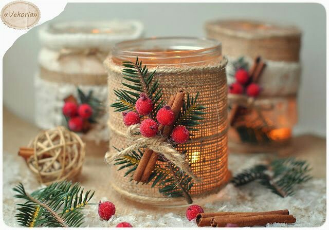 cayó Puntero pausa Decoraciones navideñas con frascos de cristal