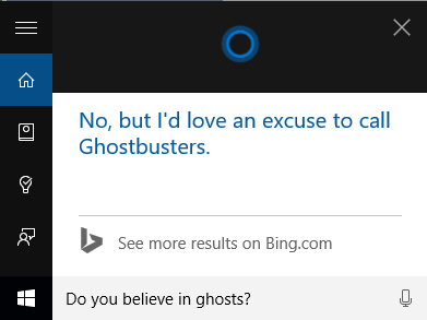 Cortana สนุก คำถาม คำสั่ง Windows 10