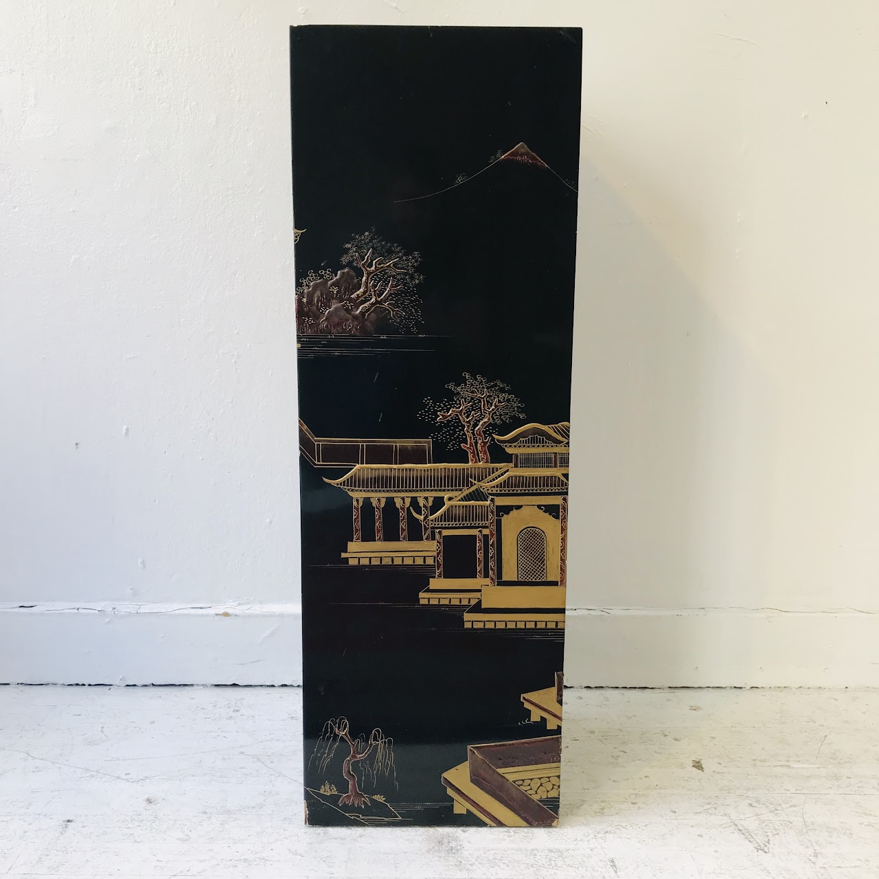 Lacquered Chinese Pedestal