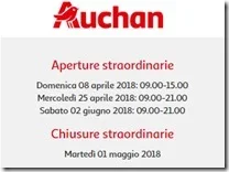 La chiusura straordinario di Auchan il primo maggio