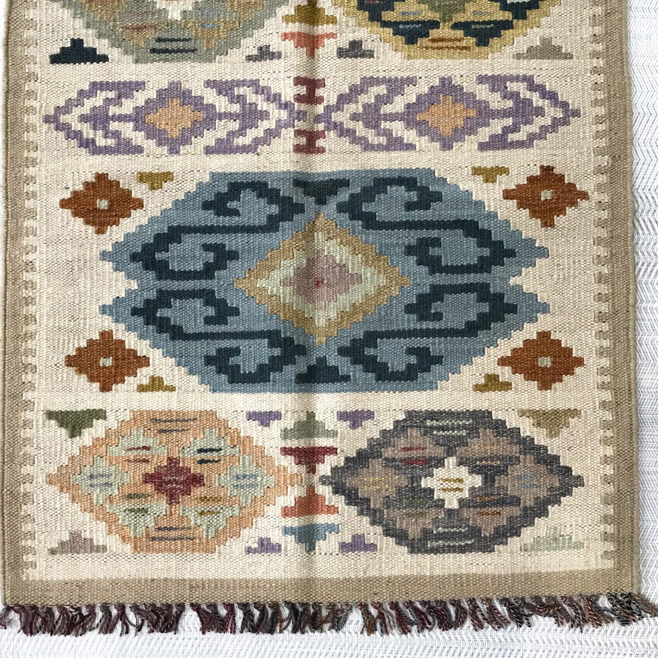 Egyptian Wool Kilim Geometric Runner #3