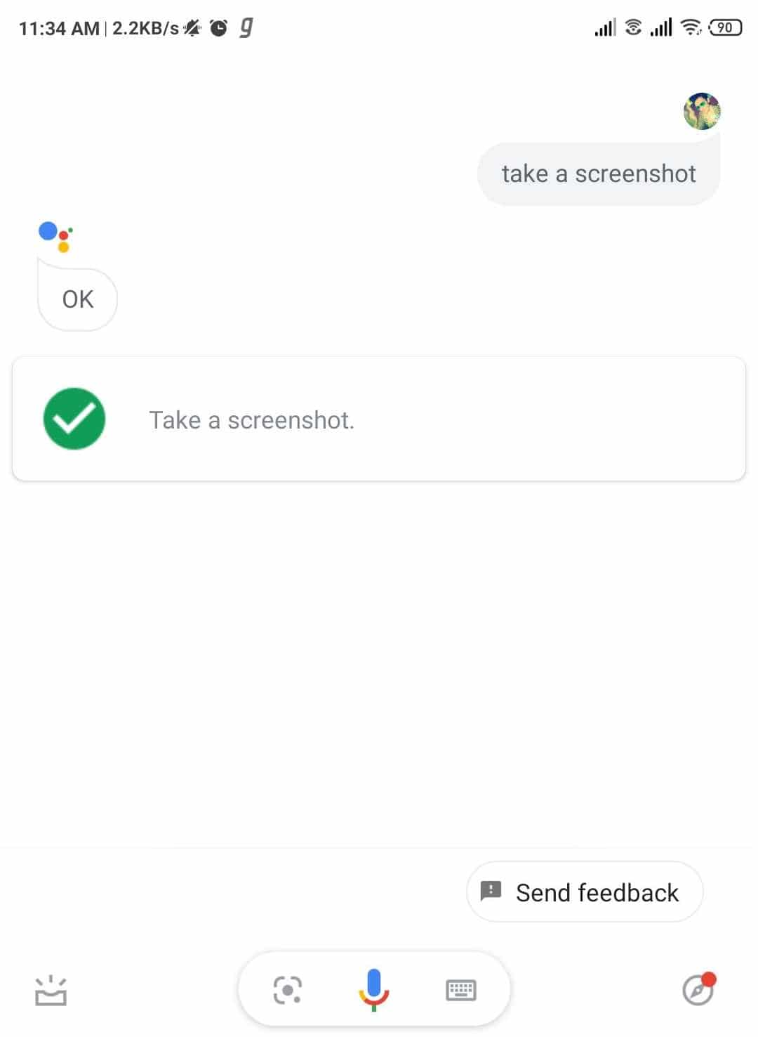 maak een screenshot met Google Assistant