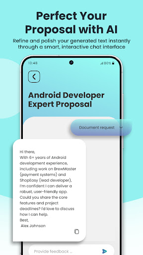 Screenshot AI Cover Letter Writer & Chat