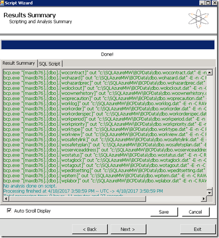 azure tool wrote scripts to remote rds