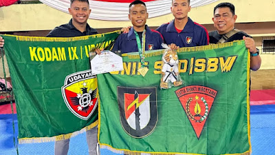 Atlet Yonif 900/SBW Raih Medali Emas Di  Kejuaraan Nasional Turnamen Piala Pangkostrad 2024