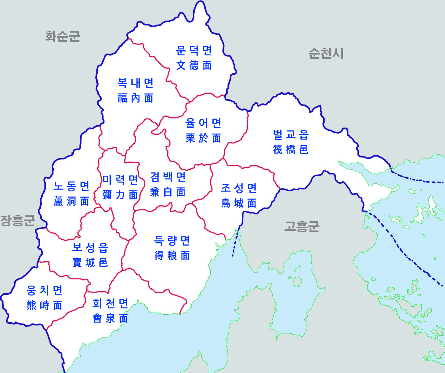 파일:attachment/보성군/행정/Boseong-map.png