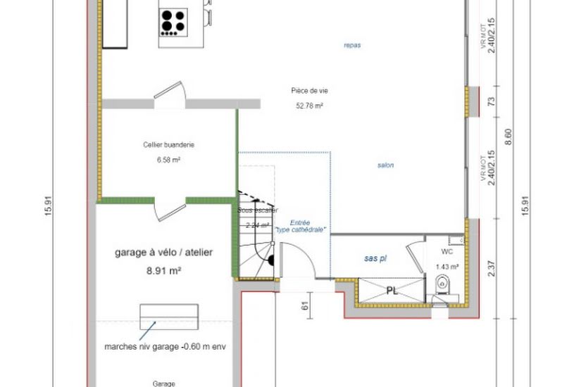  Vente Terrain + Maison - Terrain : 381m² - Maison : 124m² à Palaiseau (91120) 