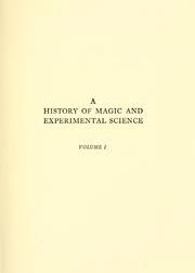 Cover of Lynn Thorndike's Book A History Of Magic And Experimental Science