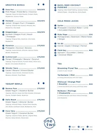 One Two Cafe menu 1