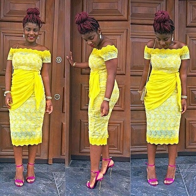 African Ankara Lace Gown For Nigerian Parties - Fashion 2D