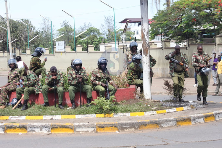 Heavy police presence in Kisumu during mass protest on March 30,2023.