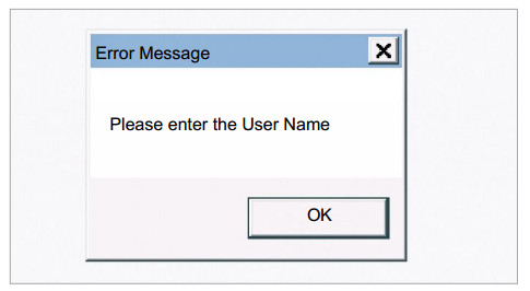 Figure 8: Error message box