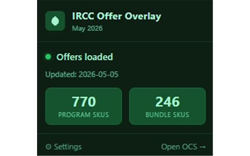 IRCC Offer Overlay screenshot 2