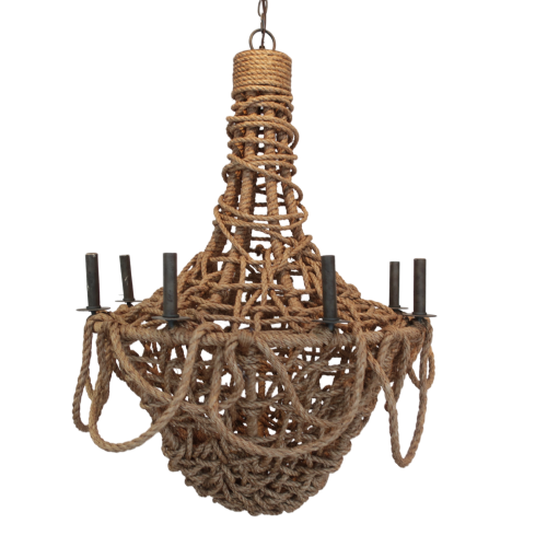 Jute Hand-Tied Rope Chandelier