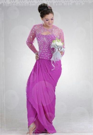 Beautiful myanmar traditional wedding dress - Fashionre