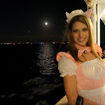 heather with the full moon in Tokyo, Japan 