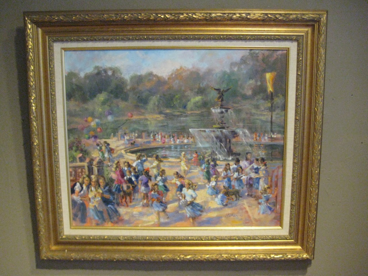 Jane Haher Painting of Bethesda Fountain