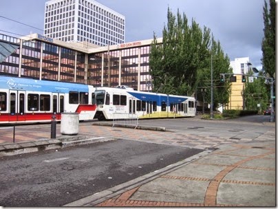 IMG_3204 TriMet MAX Type 3 Siemens SD660 LRV #323 at the Oregon Convention Center in Portland, Oregon on August 31, 2008