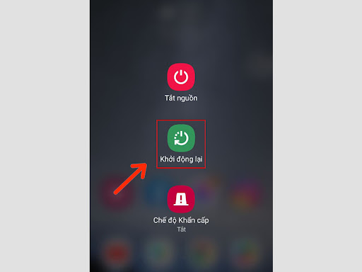 Nhấn giữ nút nguồn, chọn Khởi động lại