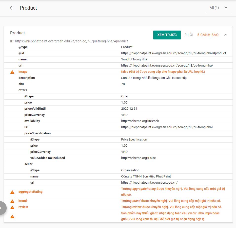 Lỗi Schema Product Lỗi Schema Product