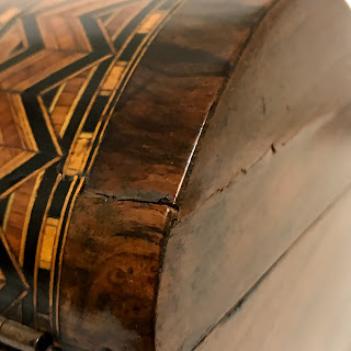 Marquetry Inlaid Figured Walnut Box