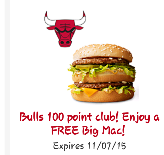 #McDonalds: FREE #BigMac for the #Chicago #Bulls Big Win! Exp 11/7