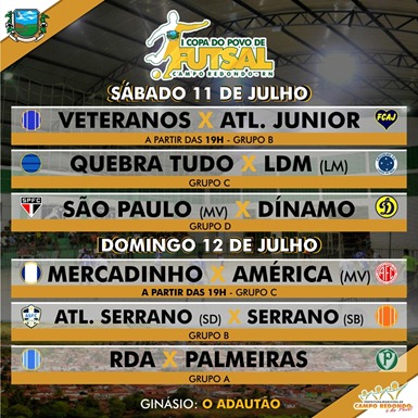 11 - RODADA - COPA DO POVO DE FUTSAL - CAMPO REDONDO - WESPORTES