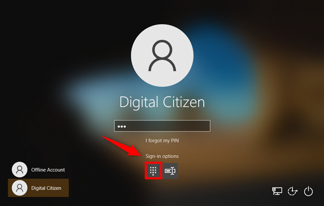 Windows 10 sign-in options: Selecting PIN