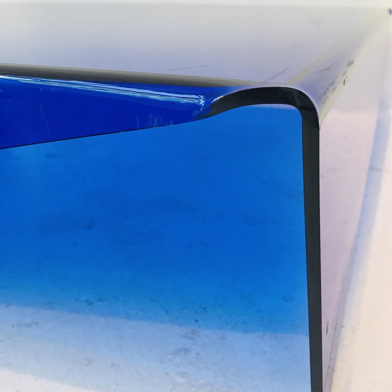 Molded Cobalt Plexiglass Low Table