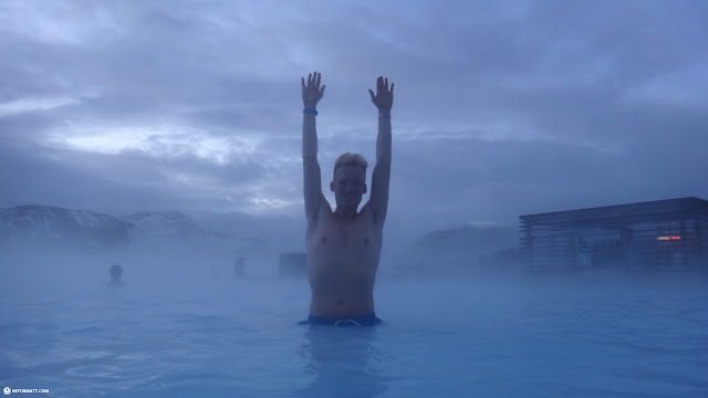 matt in the lagoon in Grindavík, Iceland 