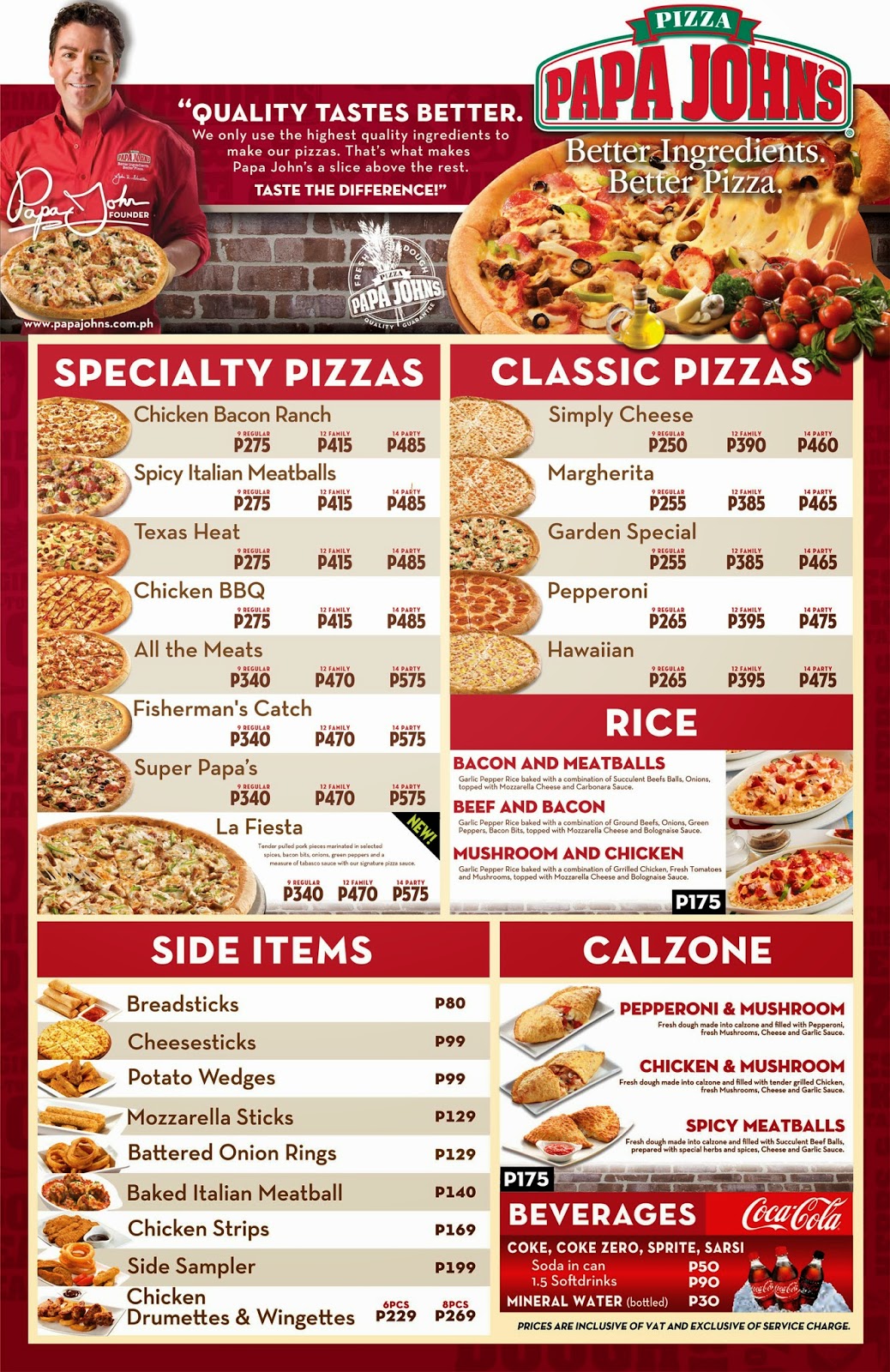 Printable Papa John S Menu Get What You Need