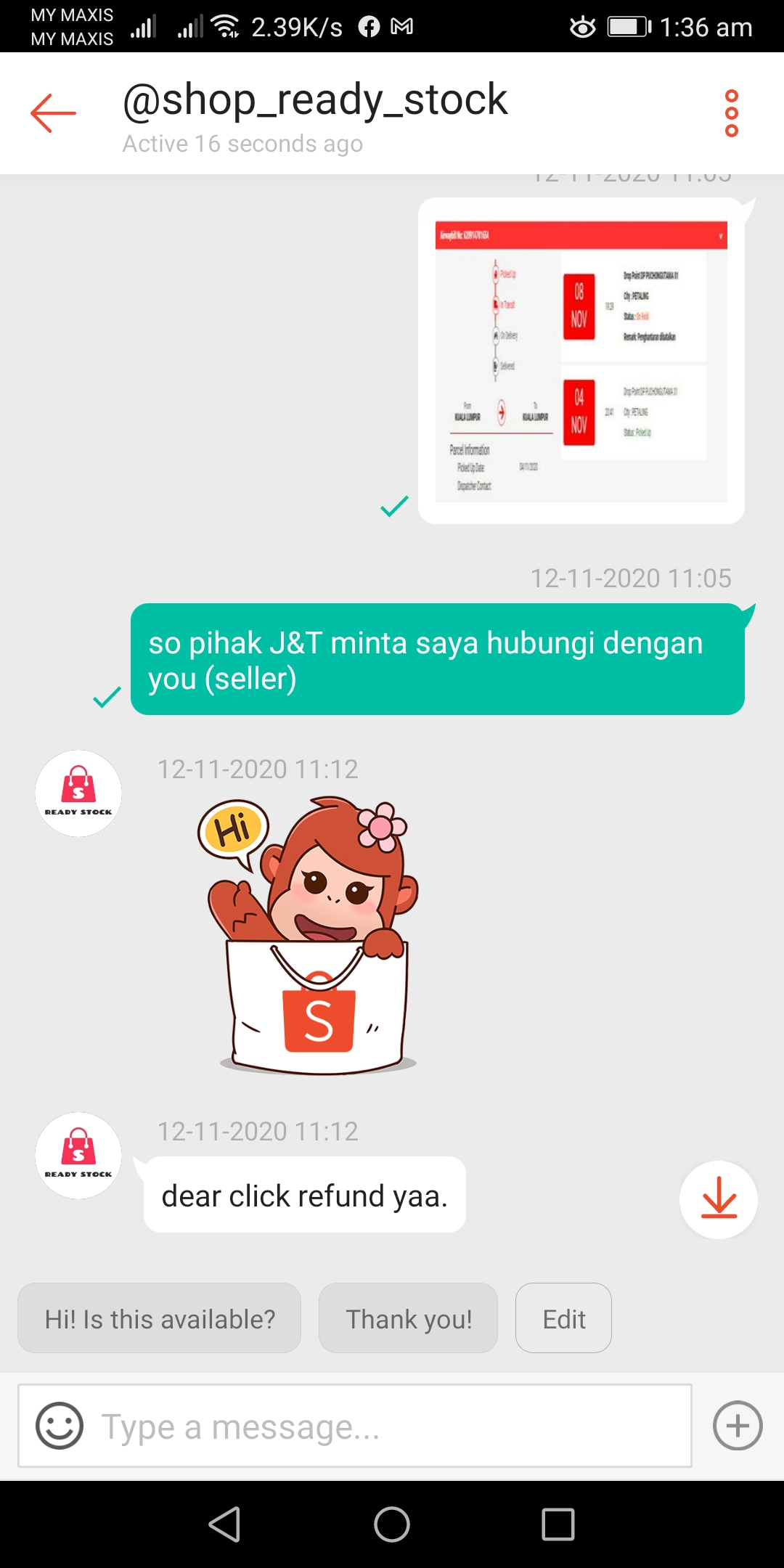 refund dari shopee, tak terima barang shopee, dispute refund