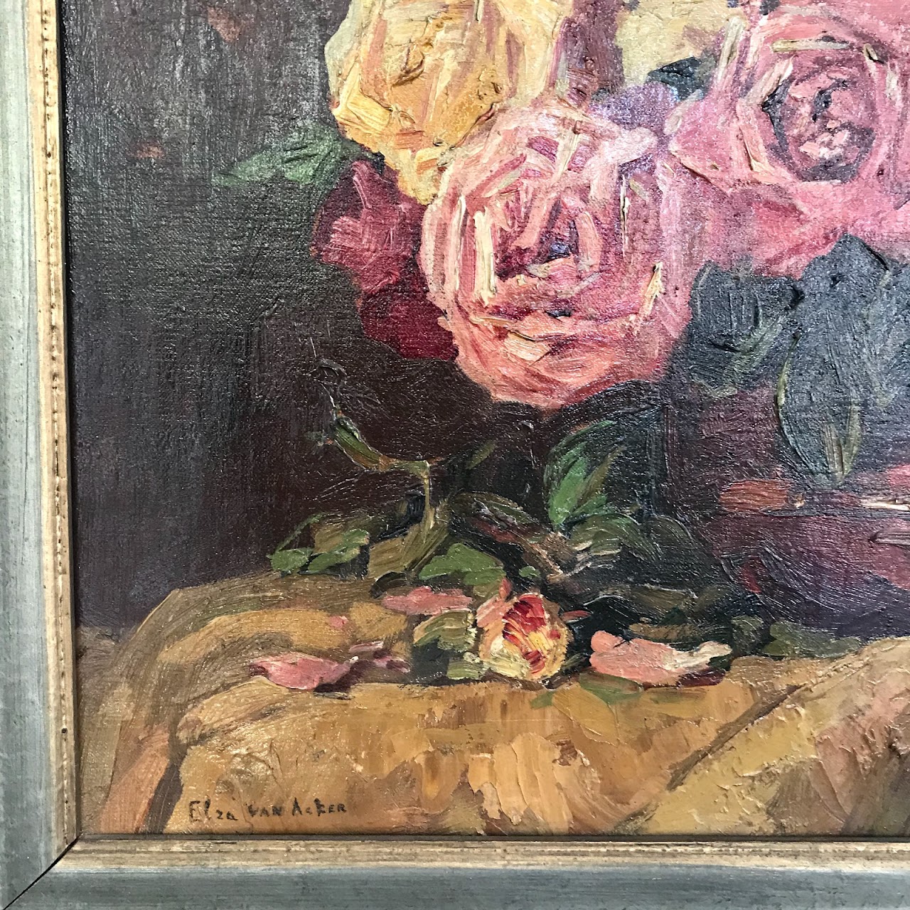 Eliza Van Acker Signed Still Life Oil