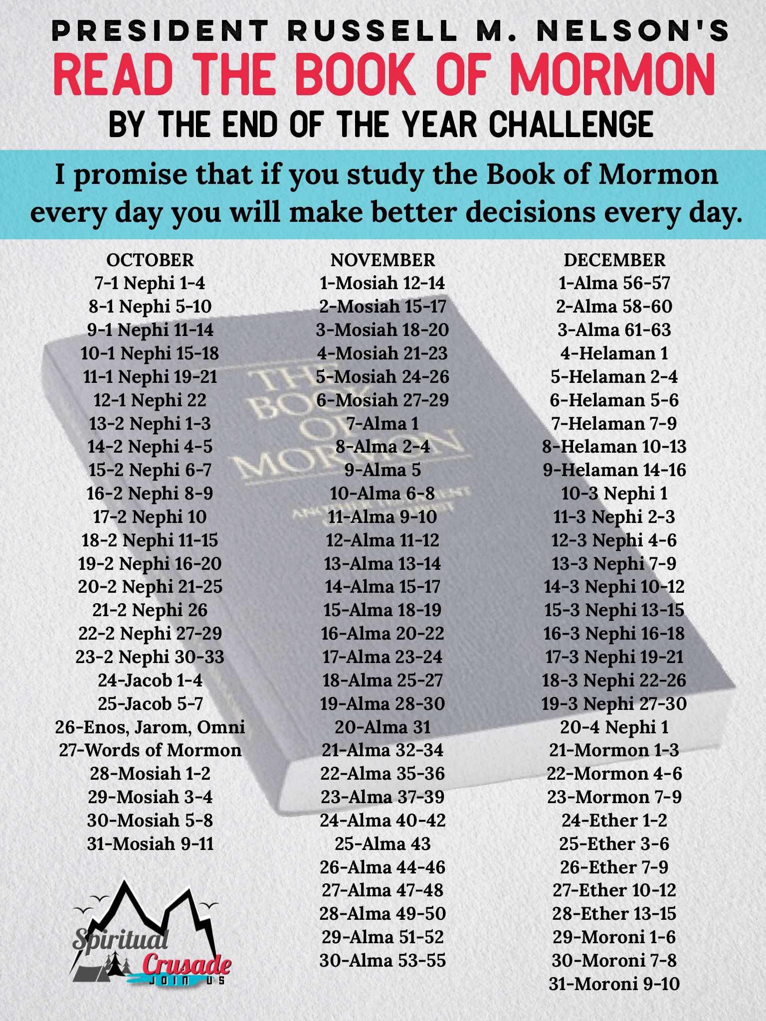 Read The Book of Mormon by the end of the year challenge