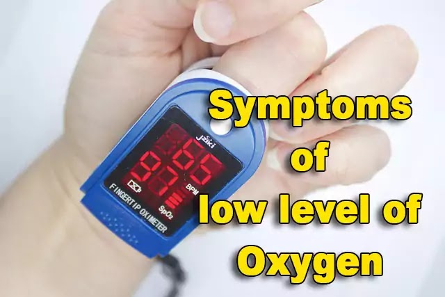 What are symptoms and solutions of a low level of oxygen in the body?