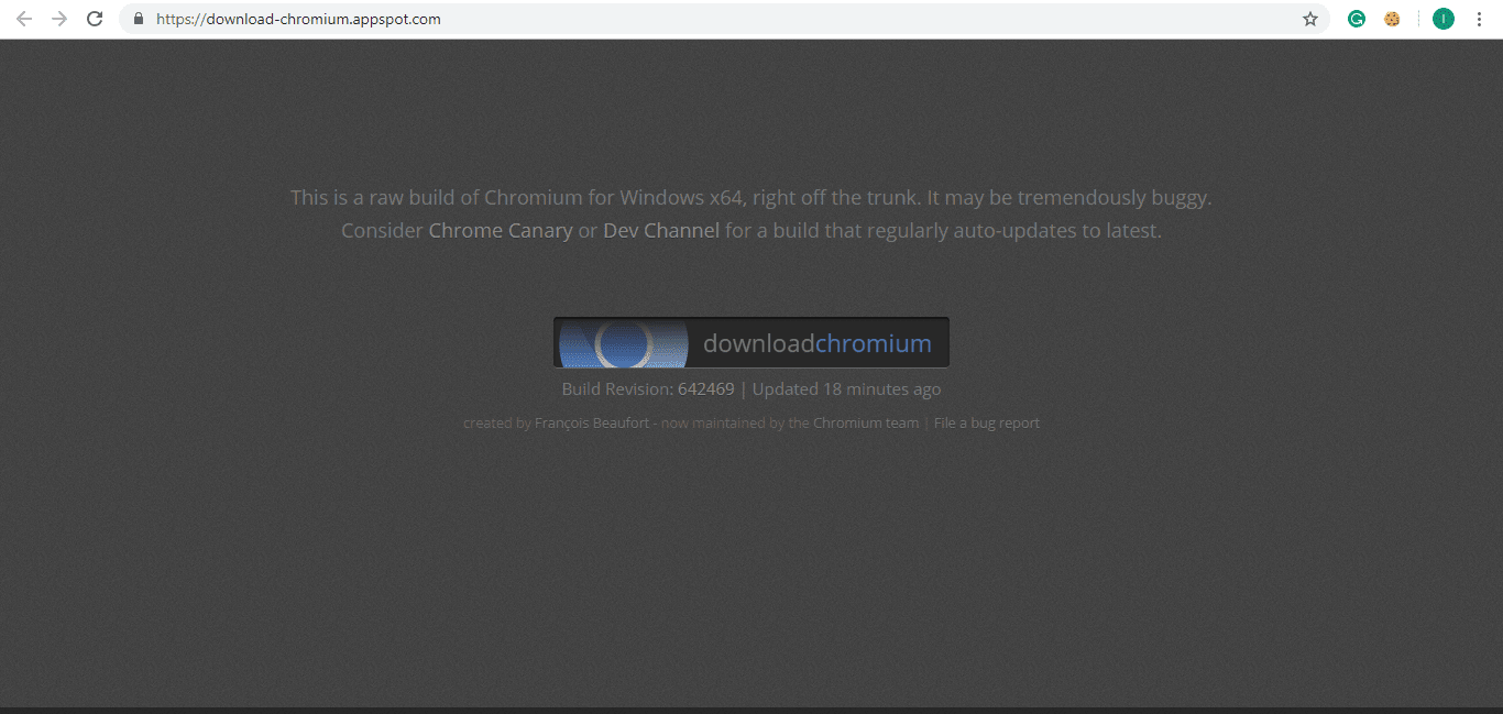 Webサイトにアクセスし、ダウンロードChromium|をクリックします。 Google ChromeとChromiumの違いは？