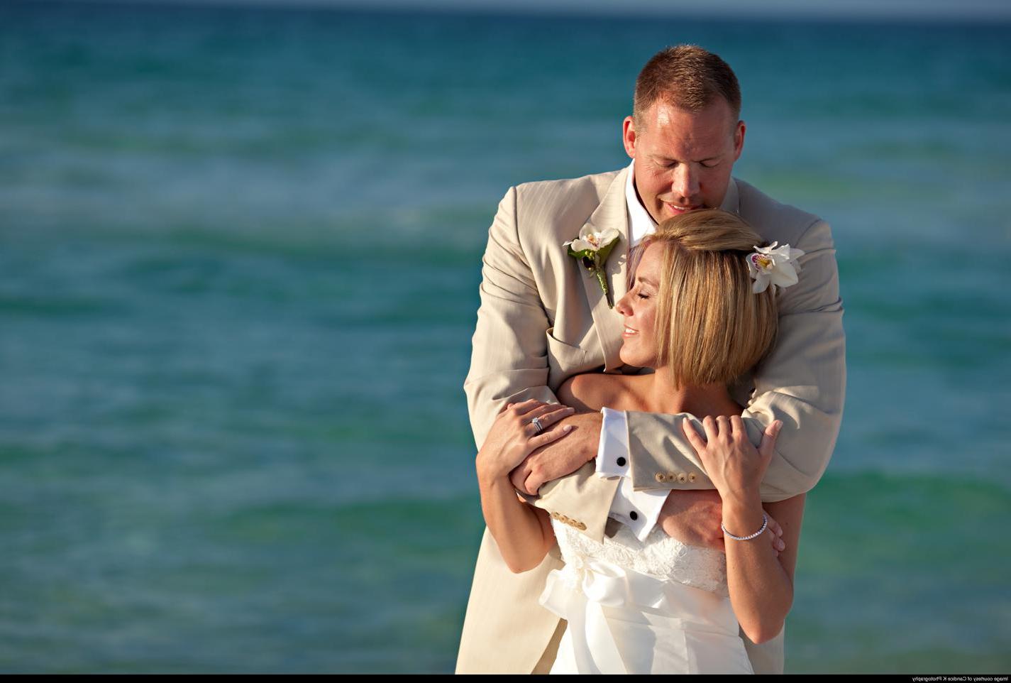    pink and green beach wedding