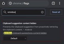 Gedeeld Klembord vlag chrome android