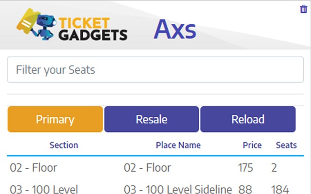 Ticket Gadgets Axs