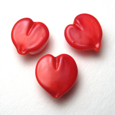 Lampwork Heart Beads by Serena Smith