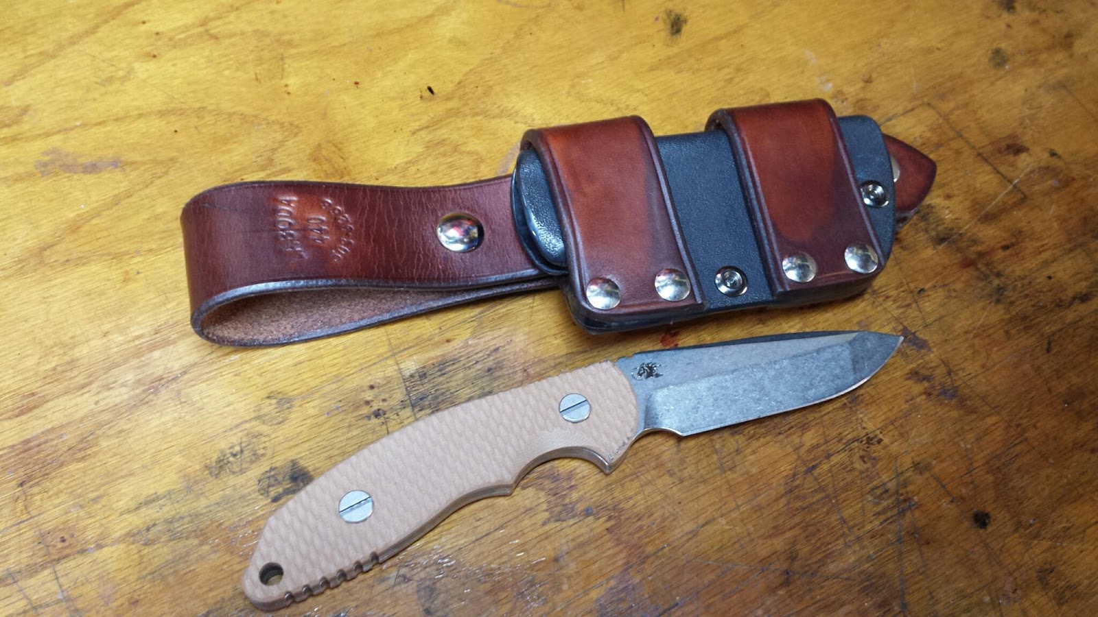 Sheaths Hinderer leather kydex sheath