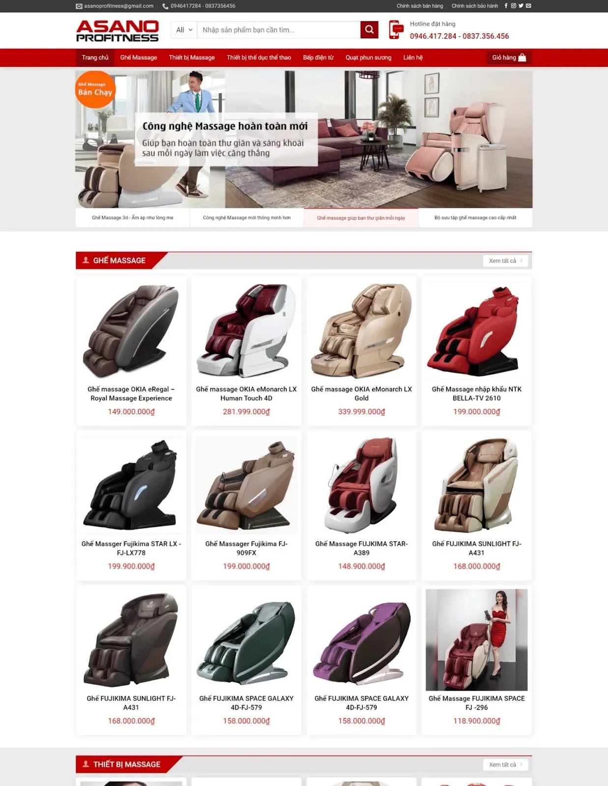 Thiết kế website bán ghế Massage (VSM408) Thiết kế website bán ghế Massage (VSM408)