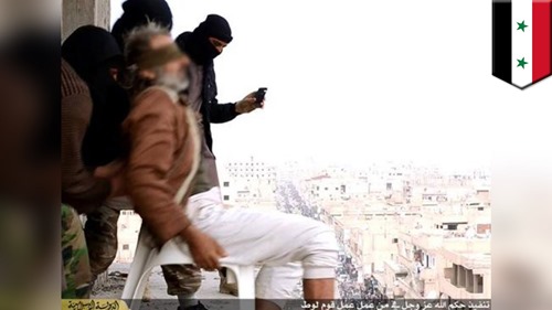 isis throws gay man from roof