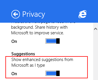 Internet Explorer, Windows 8.1, privacidad, configuración