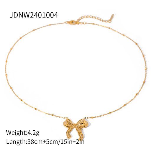 Title 1, Womens Fashion Personalized Bow Necklace, a st...