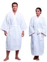 <br />Bathrobe by Boca Terry - Waffle Kimono Bathrobe - One Size Fits All, XXL and 4XL